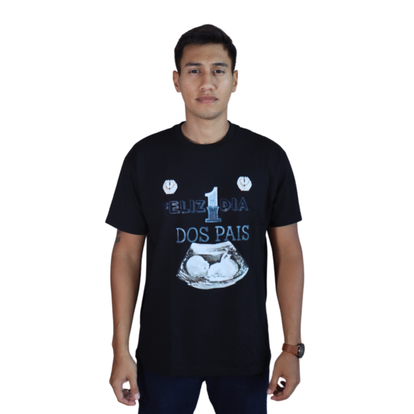 Camiseta masculina Feliz dia dos pais algodão menegotti preto