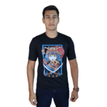 Camiseta masculina 武士道 (O caminho do guerreiro) malha pes preto