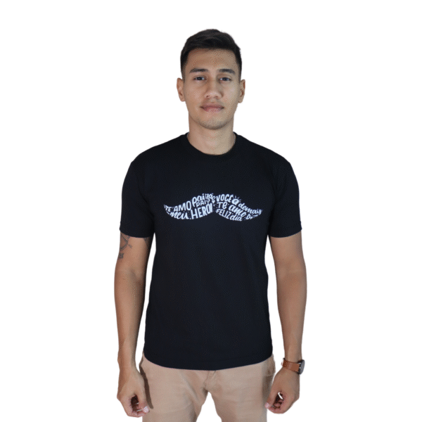 Camiseta masculina Bigode de Pai algodão menegotti preto