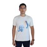 Camiseta masculina Estátua Selfie algodão menegotti off white