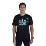 Camiseta masculina Não fazer nada é uma escolha malha pes preto