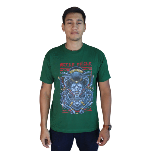 Camiseta masculina Mecha Geisha algodão menegotti verde mata