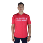 Camiseta masculina Se correr o vício pega! dry plus vermelho