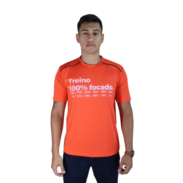 Camiseta masculina Treino 100% focado dry plus laranja genebra