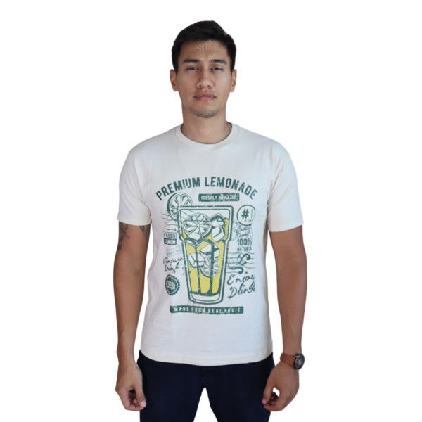 Camiseta masculina Premium Lemonade algodão menegotti off white