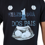 Camiseta masculina Feliz dia dos pais algodão menegotti preto - Imagem 2