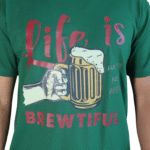 Camiseta masculina Life is Brewtiful algodão menegotti verde mata - Imagem 2