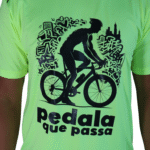 Camiseta masculina com vivos pedala que passa dry plus verde limão - Imagem 2