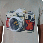 Camiseta masculina Camera malha PV caqui - Imagem 2