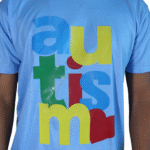 Camiseta masculina Autismo malha PV azul celeste - Imagem 2