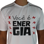 Camiseta masculina com vivos Você é energia dry plus branco - Imagem 2