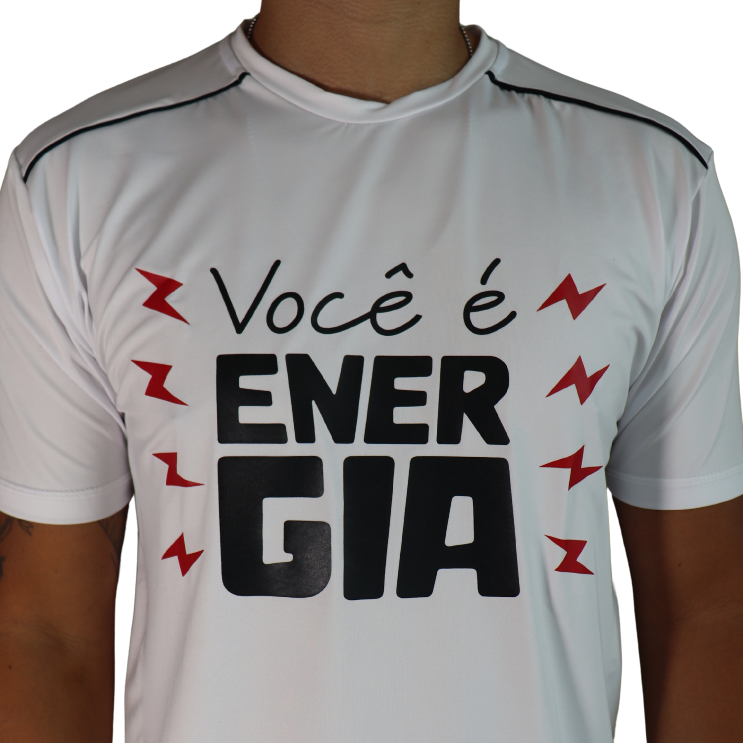 2 Camiseta masculina com vivos Você é energia dry plus branco - Imagem 2