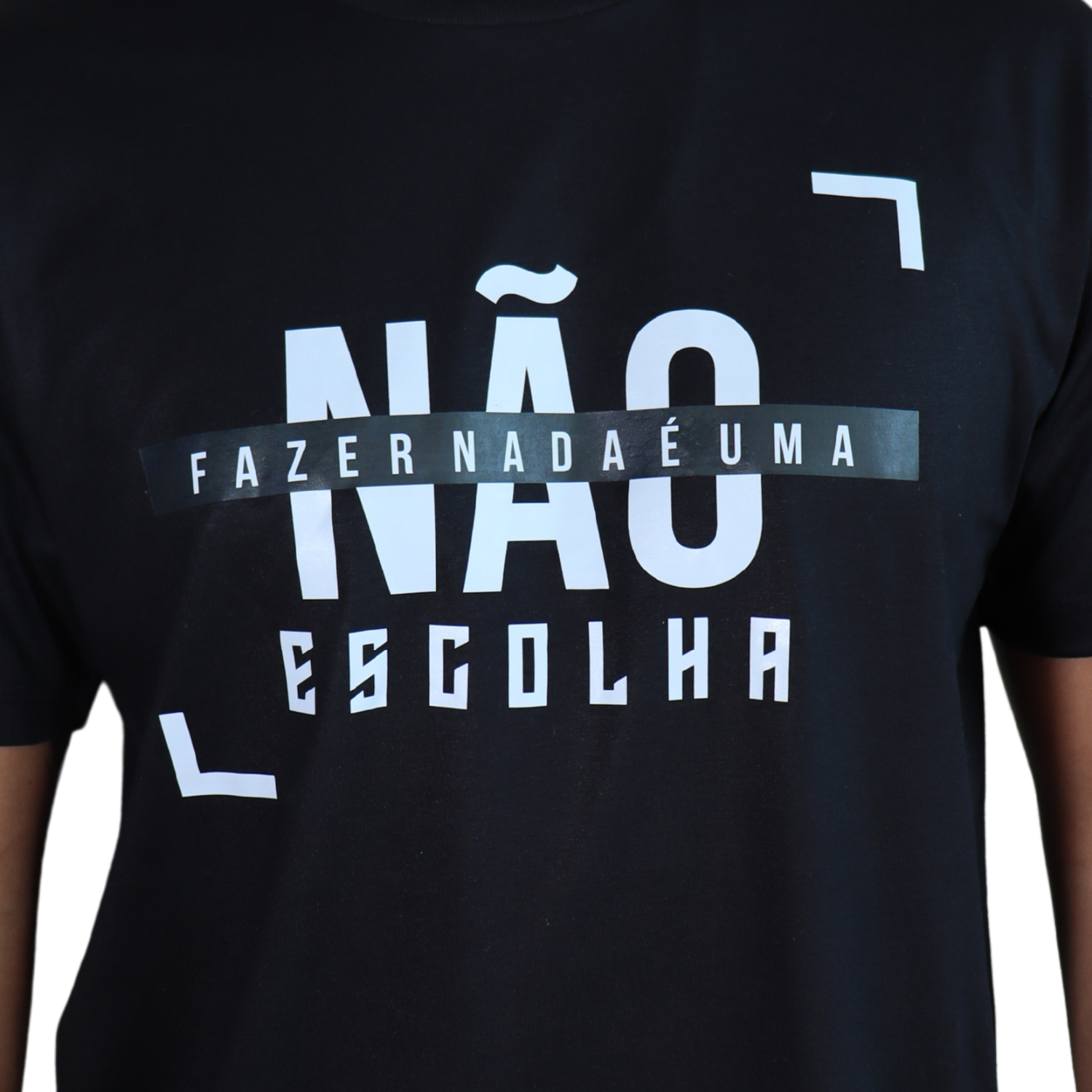 2 Camiseta masculina Não fazer nada é uma escolha malha pes preto - Imagem 2