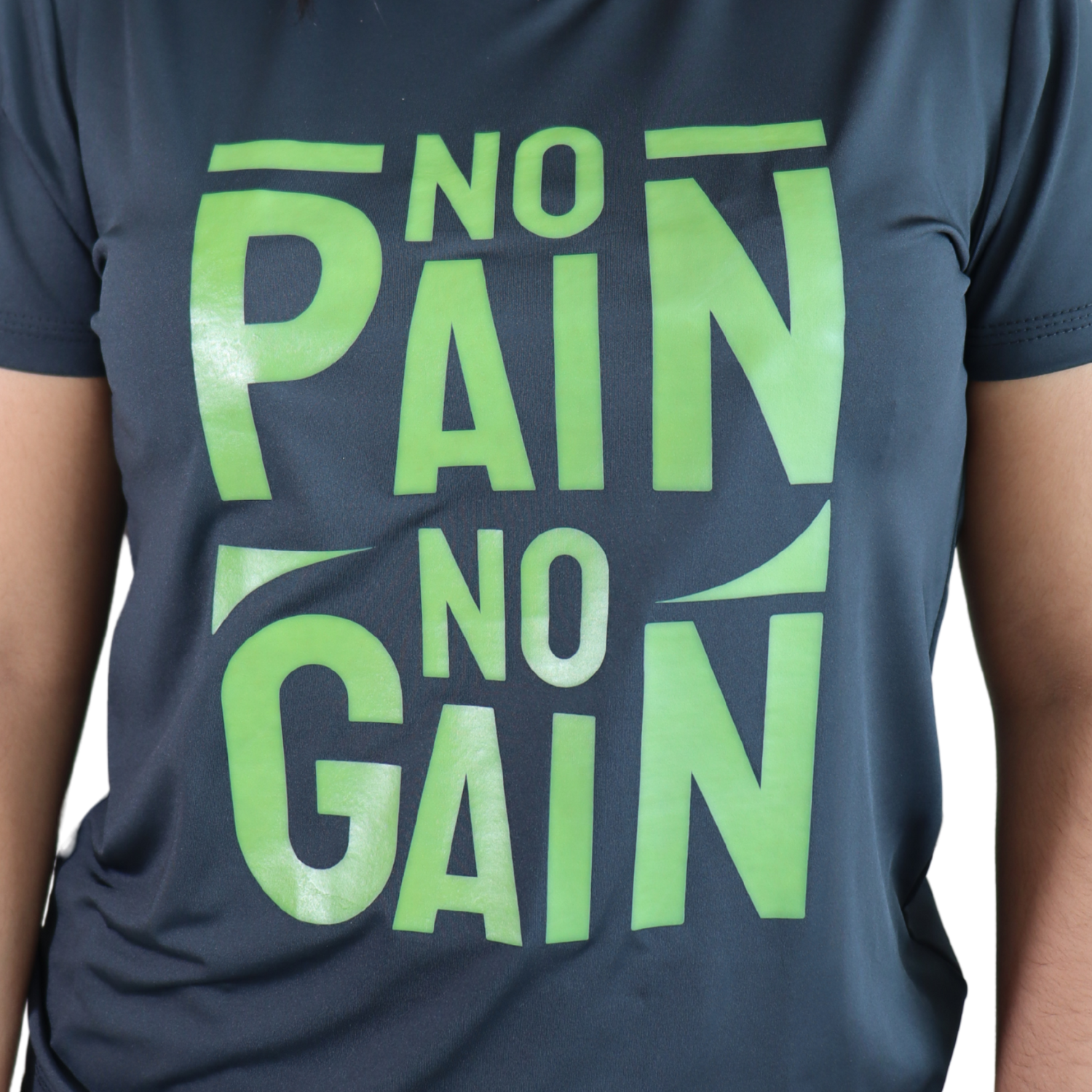 2 Camiseta feminina No pain no gain dry plus preto - Imagem 2