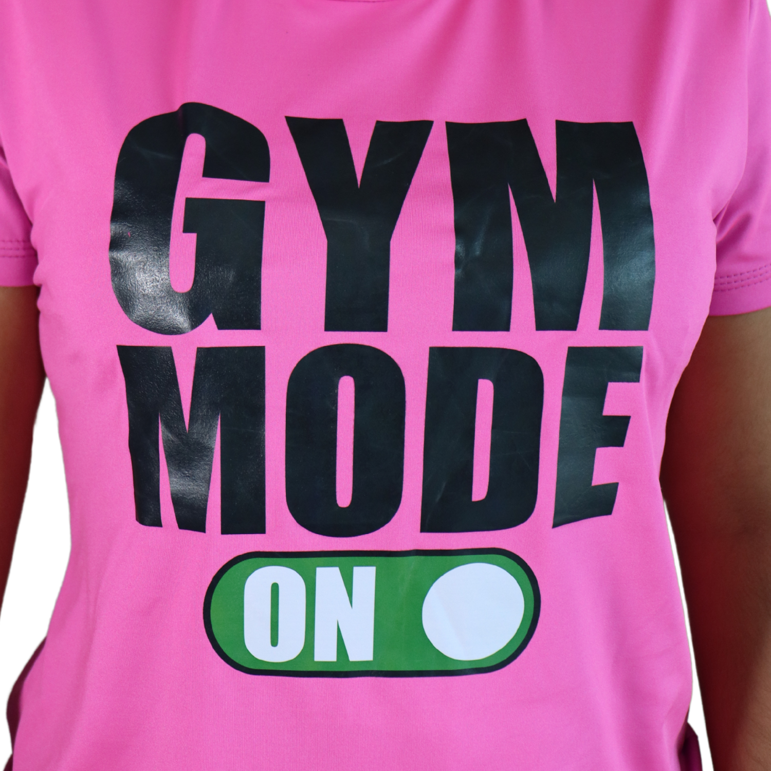 2 Camiseta feminina Gym mode on dry plus rosa pink - Imagem 2