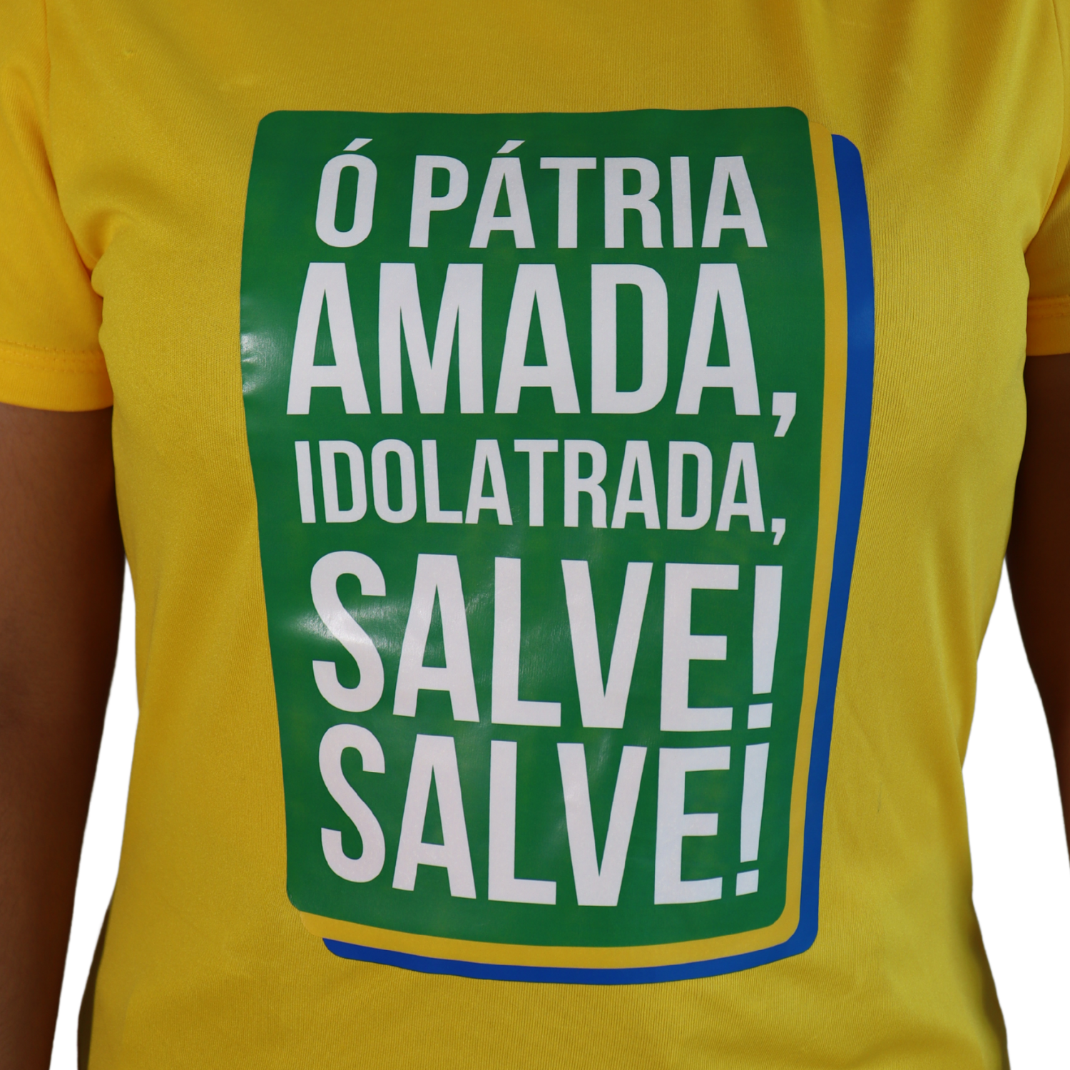 2 Camiseta feminina Hino nacional cacharrel amarelo ouro - Imagem 2