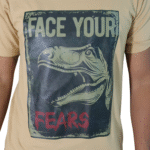 Camiseta masculina Face Your Fears algodão menegotti caqui - Imagem 2