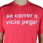 Camiseta masculina Se correr o vício pega! dry plus vermelho - Imagem 3