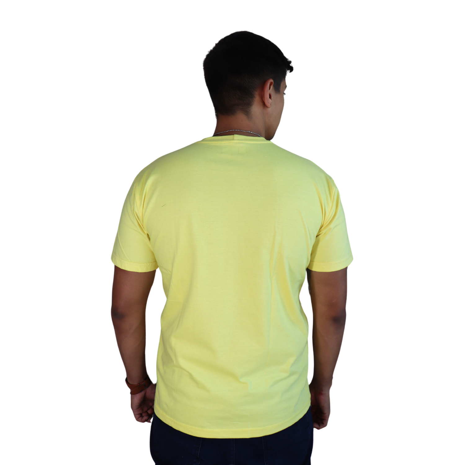 3 Camiseta masculina Confia no processo algodão menegotti amarelo - Imagem 3