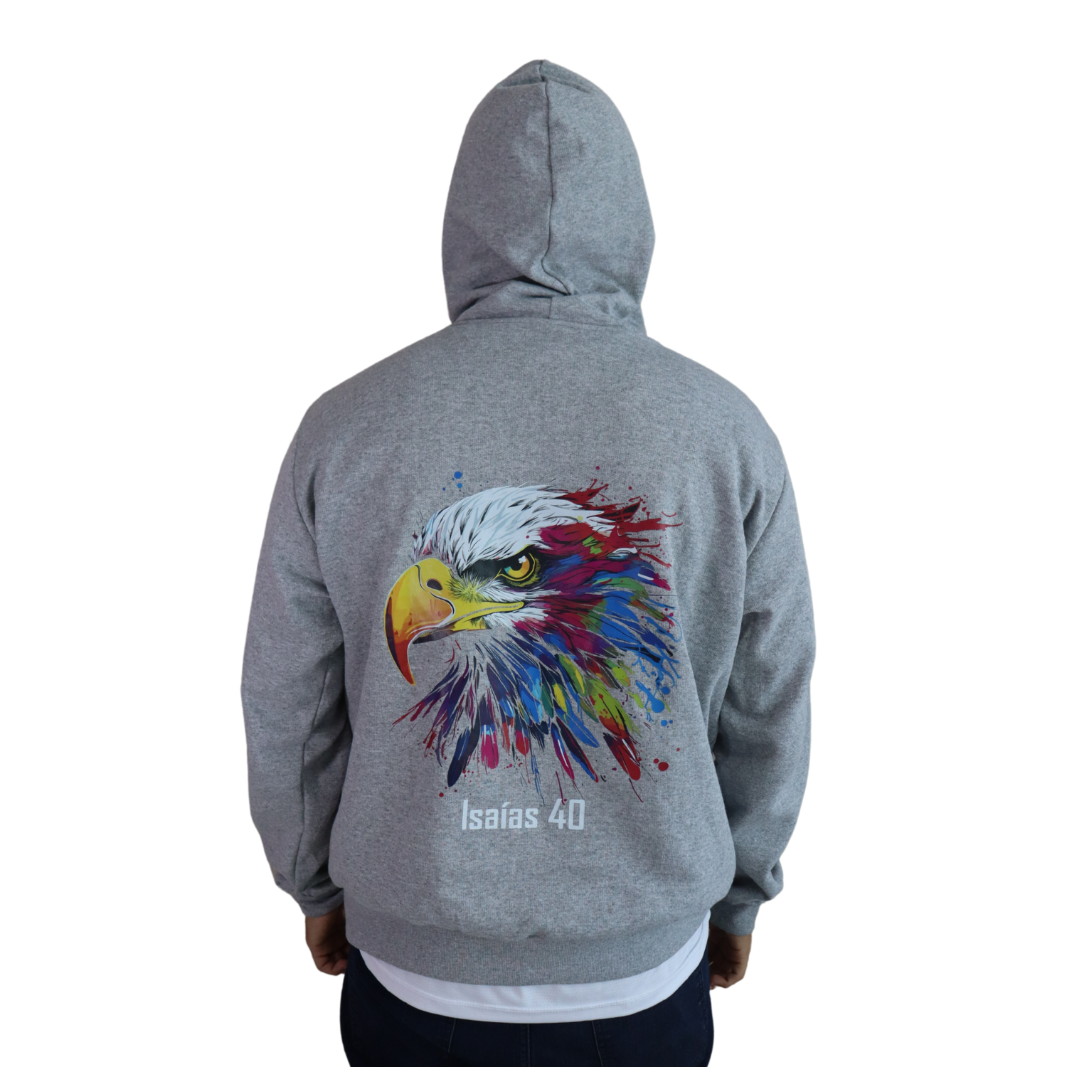 4 Agasalho masculino Águia moletom cinza mescla claro - Imagem 4