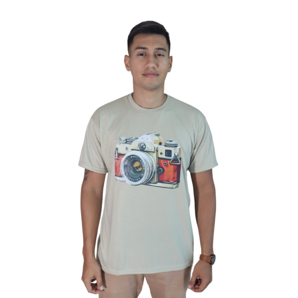 Camiseta masculina Camera malha PV caqui