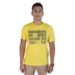Camiseta masculina Diariamente malha PV amarelo ouro